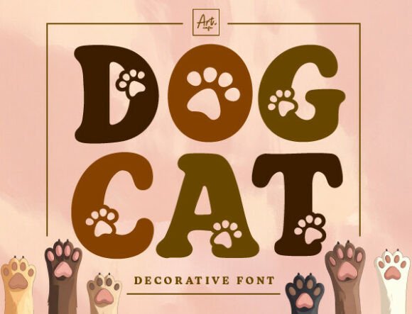 Dog Cat Font: Playful Paw Prints That Stick in the Feed